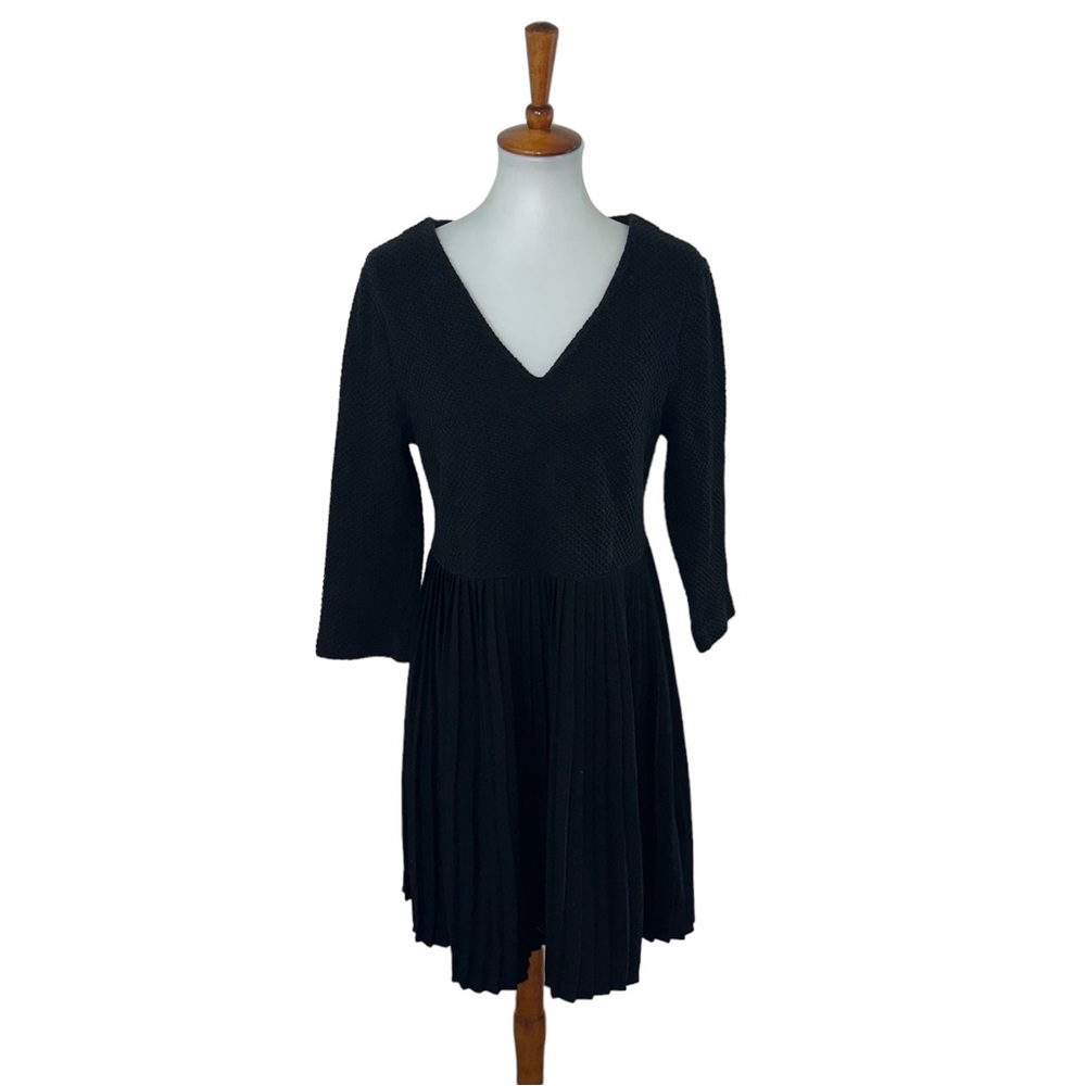 Ganni x Anthropologie V-Neck Mini Dress Black Size Large